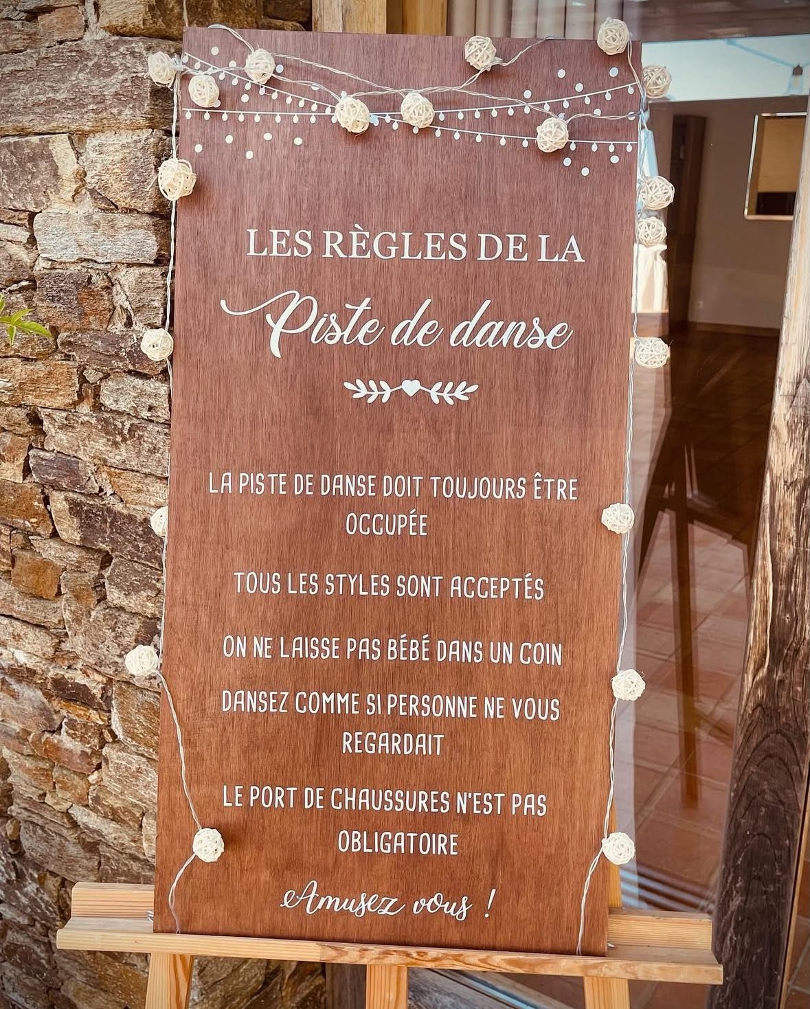 Panneau Regles de la piste de danse